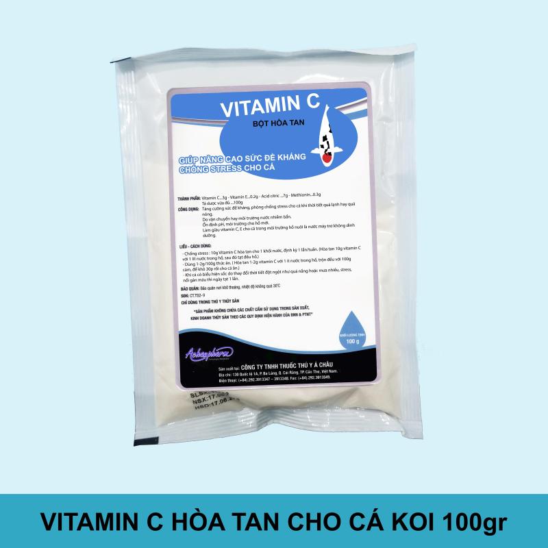 Vitamin C hòa tan dành cho cá koi 100gr - Giúp nâng sức đề kháng, giảm và chống stress trên cá koi