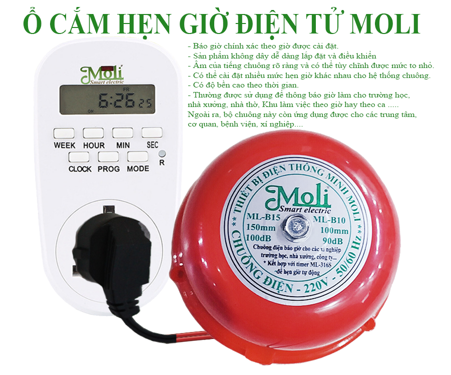 [HCM]BỘ HẸN GIỜ CHUÔNG ĐIỆN BÁO ĐỘNG NHÀ THỜ TRƯỜNG HỌC XƯỞNG