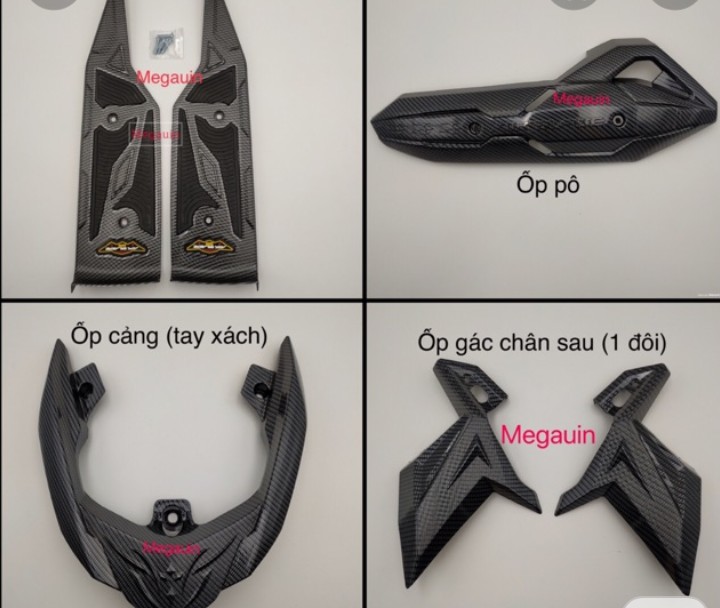 Combo 11 món ốp cacbon trang trí Air Blade 2016-2019