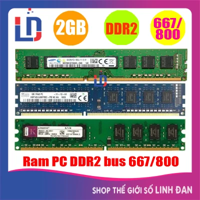 Ram máy tính để bàn 2GB DDR2 bus 667 / 800 (nhiều hãng) samsung hynix kingston tốc độ bus cao tiết kiệm điện - PCR2 2GB