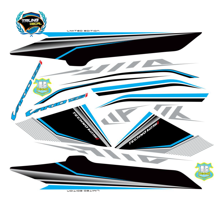 Tem rời xe vario 125 trắng xanh