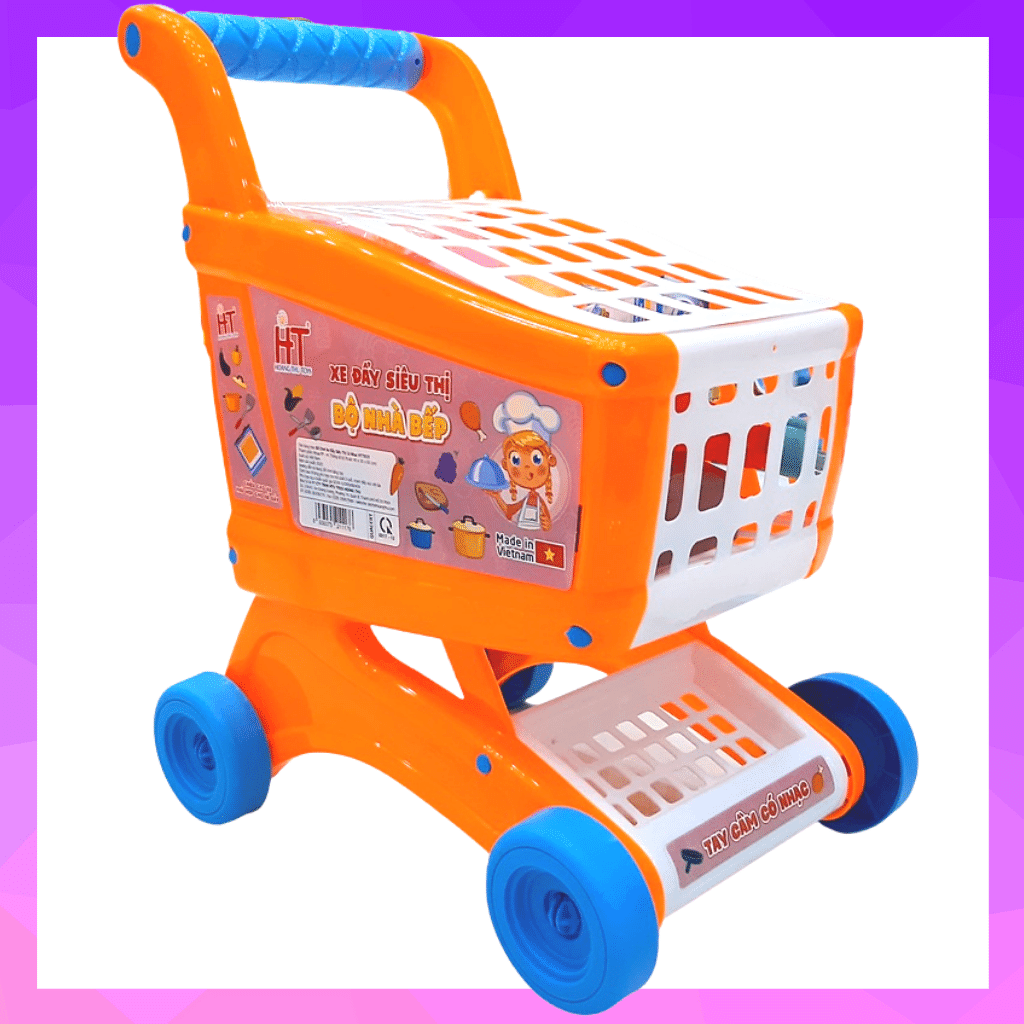 Đồ chơi xe đẩy siêu thị cho bé nhà bếp (có nhạc) Việt HT7653