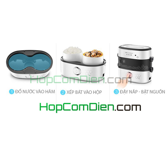 Hộp cơm điện 4 bát gốm sứ Life Element
