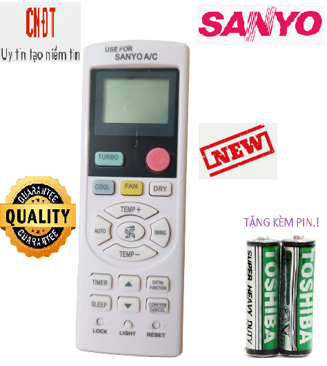 Điều khiển điều hòa Sanyo dùng cho các dòng Sanyo SAP-KC 9000BTU 12000BTU 18000BTU 1 chiều 2 chiều Inveter-Hàng mới 100%-Chất lượng tốt-Tặng kèm PIN