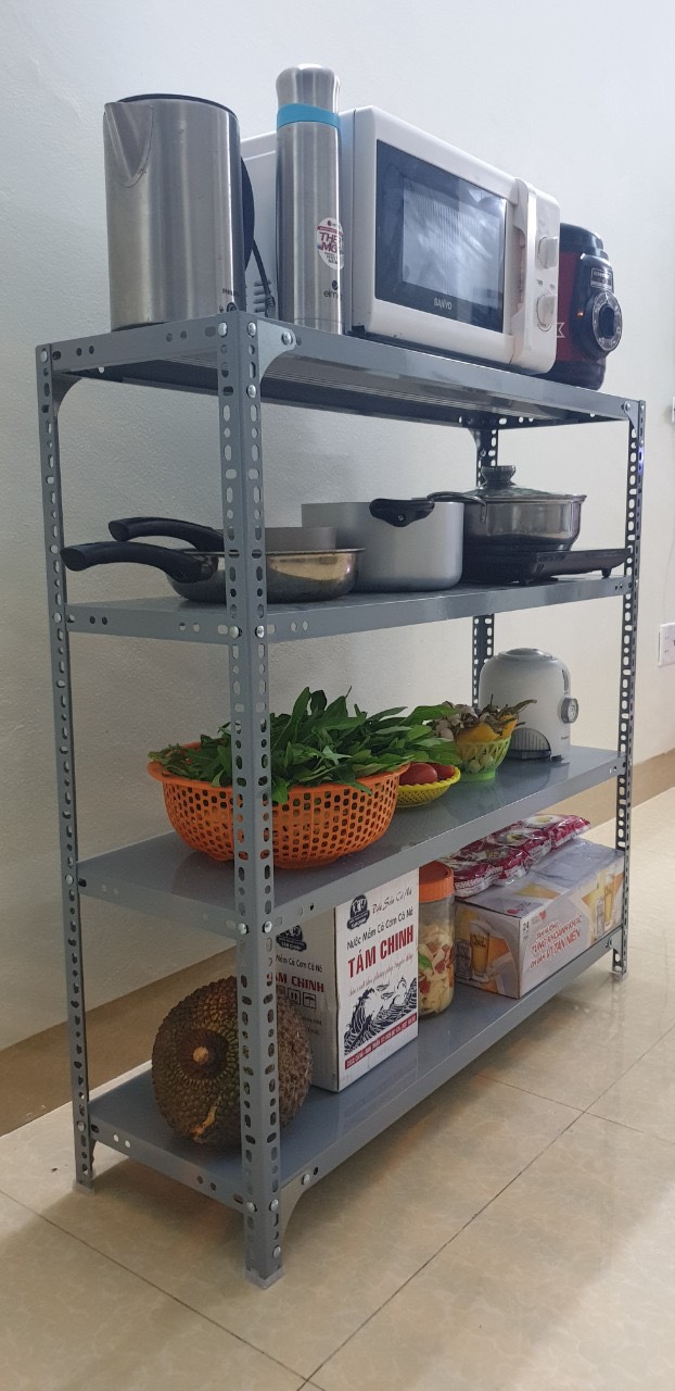 Kệ sắt v lỗ đa năng 4 tầng dài 1m x rộng 0,3m x cao 1,2m