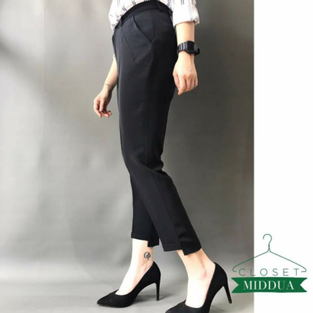 Quần baggy gấu lệch