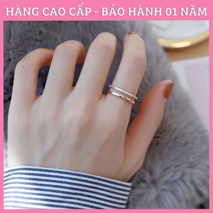 NHẪN TITAN 1 SỌC TRƠN 1 SỌC ĐÍNH ĐÁ TC116