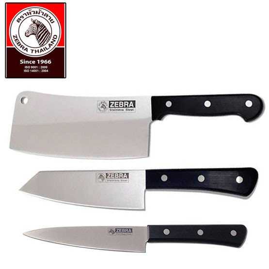Combo 3 dao nhà bếp inox 304 không gỉ zebra nhập khẩu thái lan