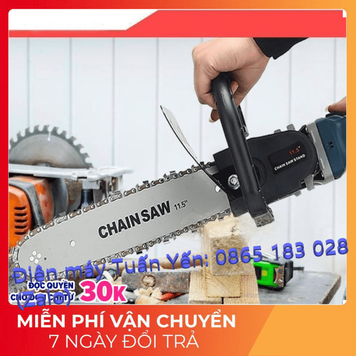 Lưỡi cưa mini, lam xích cưa, lưỡi cưa xích gắn máy mài, máy cắt lắp vào máy mài để tạo thành máy cưa gỗ, lưỡi dài 34cm , rộng 6cm