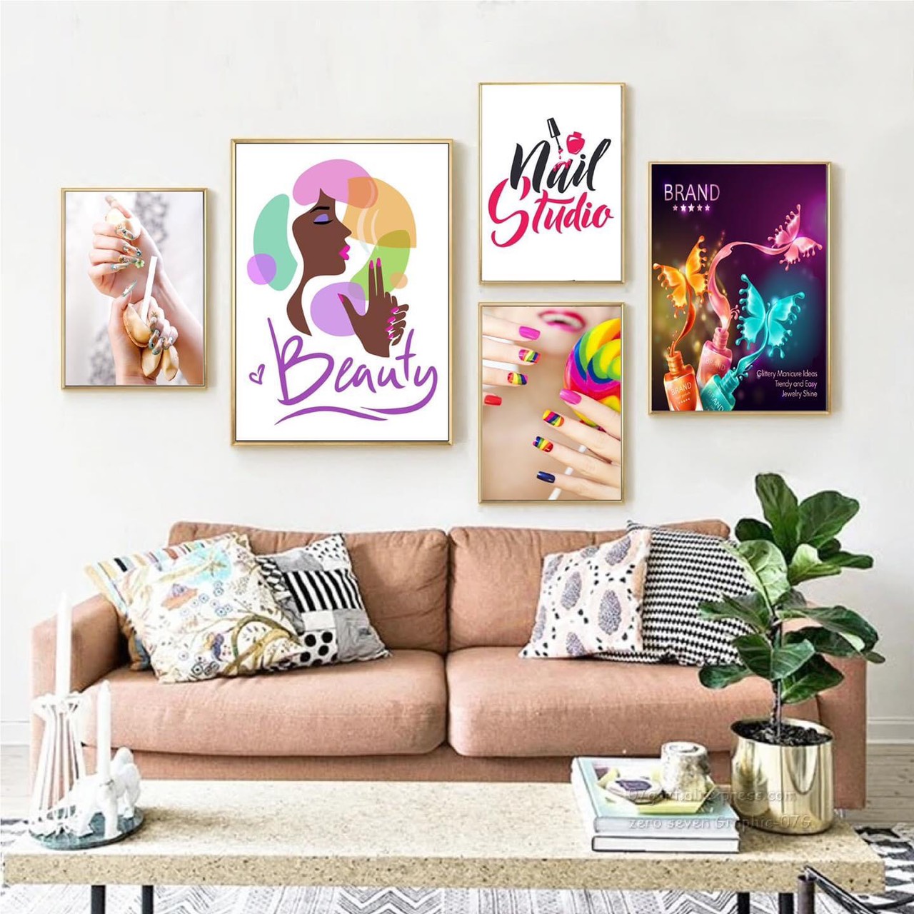 Tranh treo tường trang trí tiệm Nail xinh 3 KT27