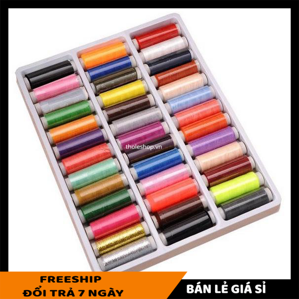 Cuộn chỉ nhiều màu - Combo 39 cuộn chỉ tiện lợi, nhiều màu sắc rực rỡ - Chỉ khâu vá - Combo cuộn chỉ nhiều màu dùng cho khâu vá tiện dụng