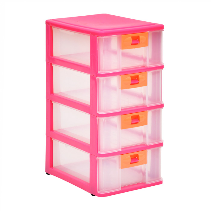 Tủ Nhựa Mini Trong Suốt 4 Tầng Song Long, tủ thuốc, tủ đựng đồ đa năng
