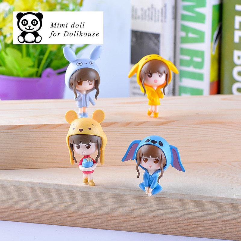 02 Búp bê mũ tai thỏ minidoll ,trang trí nhà búp bê, tiểu cảnh, phụ kiện nhà búp bê