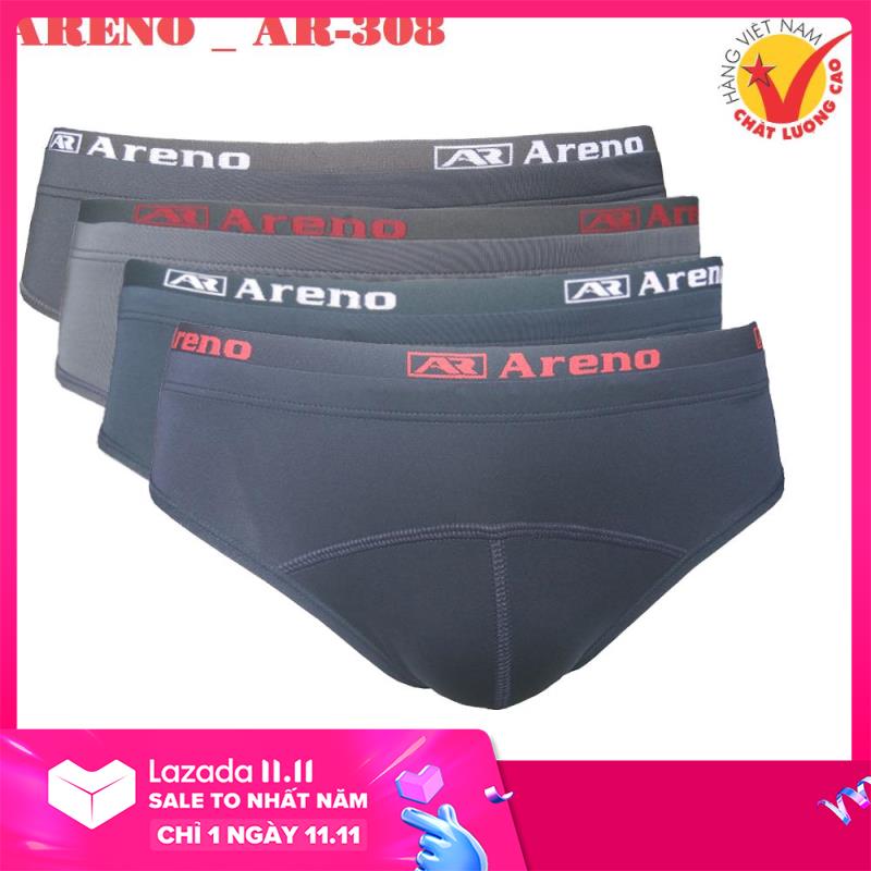 HCMAs ShopGiá sĩ Bộ 04 Quần lót nam Cao cấp Areno 2 lưng thun lạnh - Are308