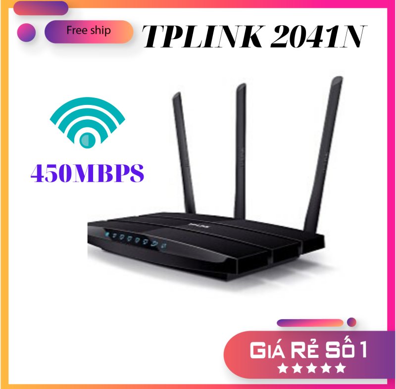 Bộ Phát Wifi TPLink 3 râu 2041N chuẩn 450 Mbps Sóng Xuyên Tường, cục phát wifi 3 râu, modem wifi xuyên tường, cuc wifi - BH 6 Tháng