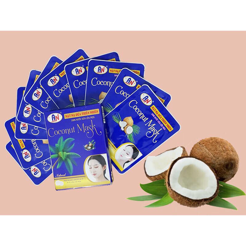 Mặt  Nạ Dừa Thiên Nhiên ( Coconut Mask ) Hộp 10 miếng .