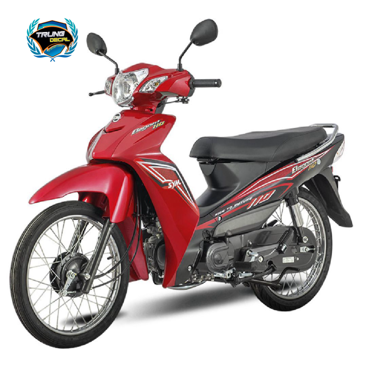 Tem rời xe elegant 110 dán xe đỏ