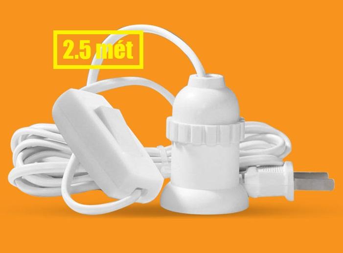 Đuôi Đèn Liền Dây Có Công Tắc Phích Cắm 2.5 mét