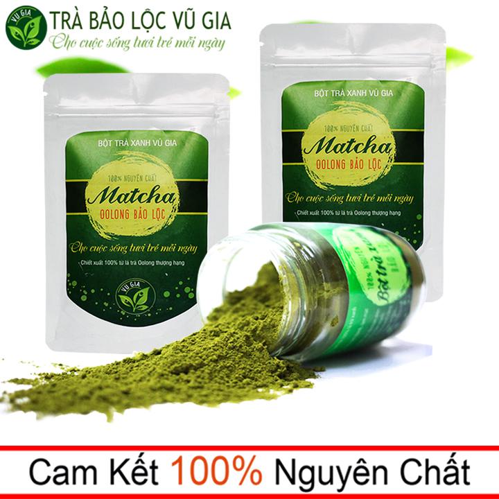 Combo 2 Matcha Oolong Sấy Lạnh (50g/túi) + Bột Trà Xanh 100g - Nguyên Chất Vũ Gia - Đắp mặt nạ dưỡng da, pha uống thơm ngon tại nhà - Đã được kiểm nghiệm y tế