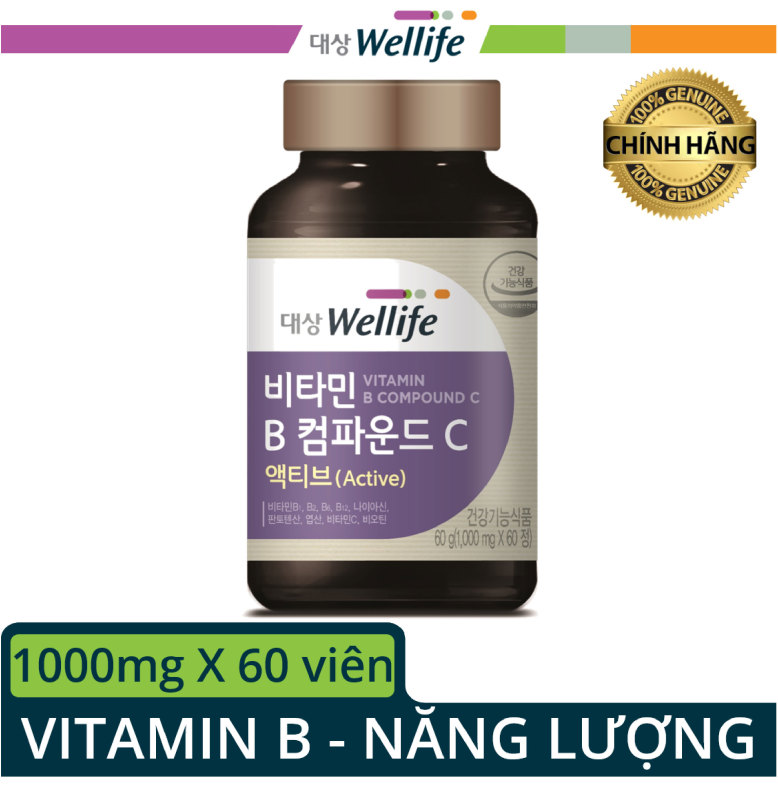 [Bổ sung vitamin B và C 60 viên] DAESANG WELLIFE / VITAMIN B COMPOUND C ACTIVE cao cấp