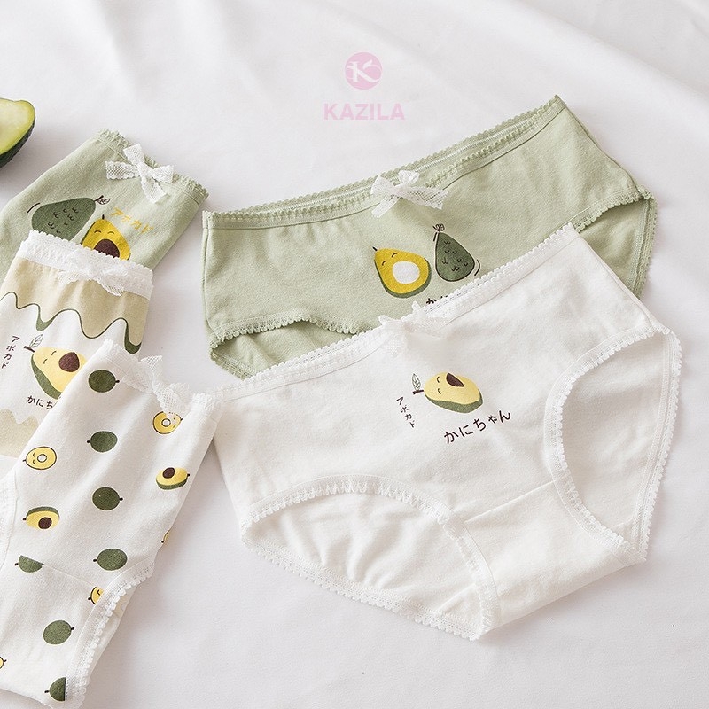 Combo 4 quần lót nữ cotton co dãn 4 chiều bơ cute 40-78kg