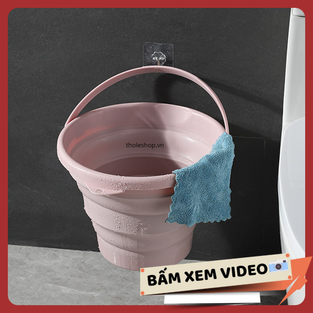 Xô nhựa gấp gọn 5L thông minh - Xô gấp gọn thông minh - Thau gấp gọn tiện lợi khi đi du lịch, dã ngoại - Xô đựng nước gấp gọn đi câu cá [rẻ vô địch]