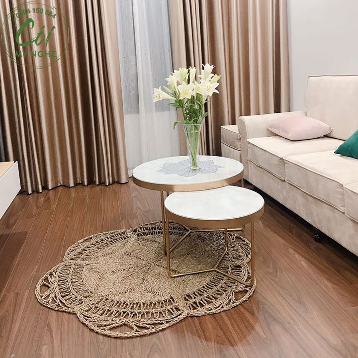 Thảm cói hình bông hoa 1,8m
