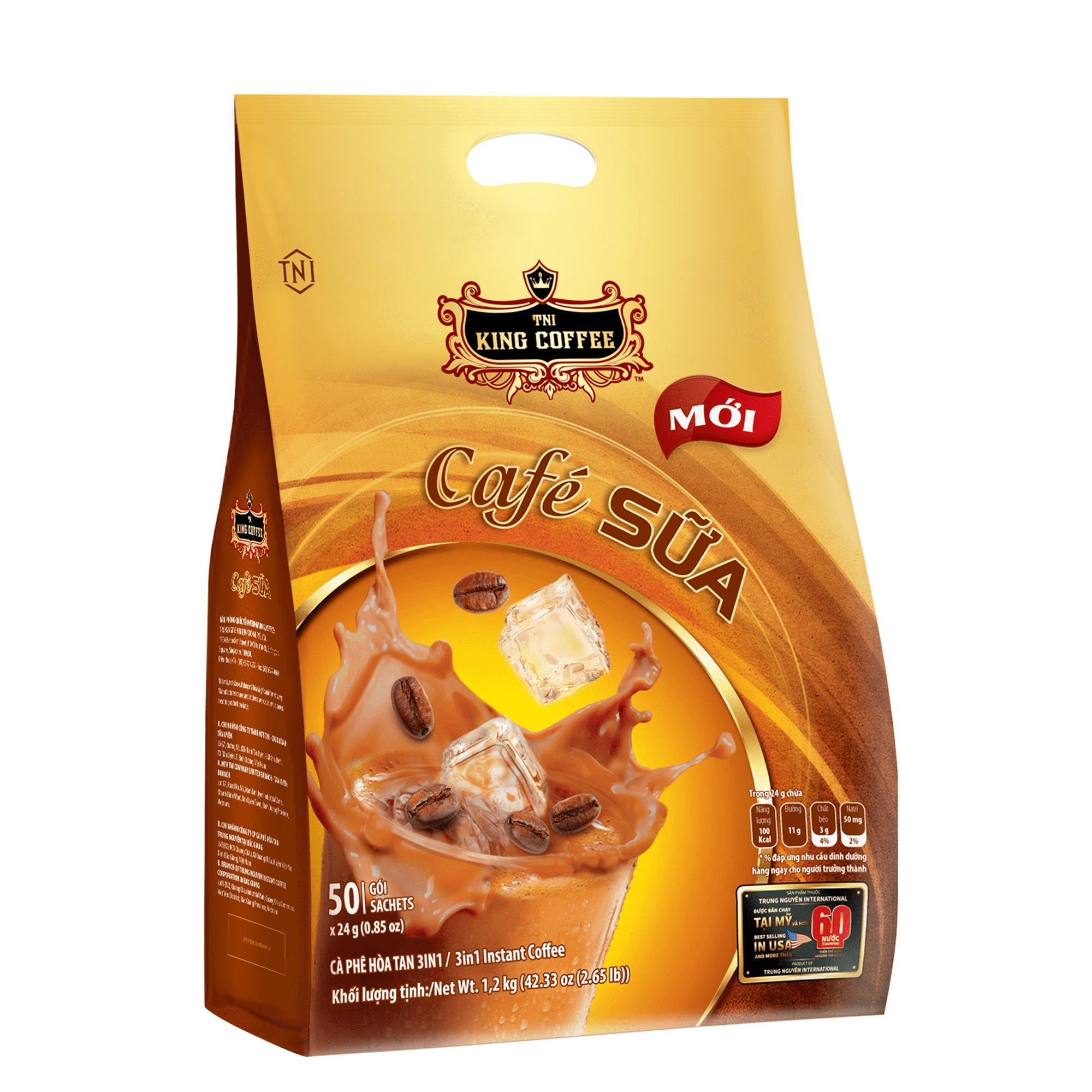 Cafe Zone 76 Cà Phê Sữa Hòa Tan 3IN1 KING COFFEE – Túi 50 gói x 24g