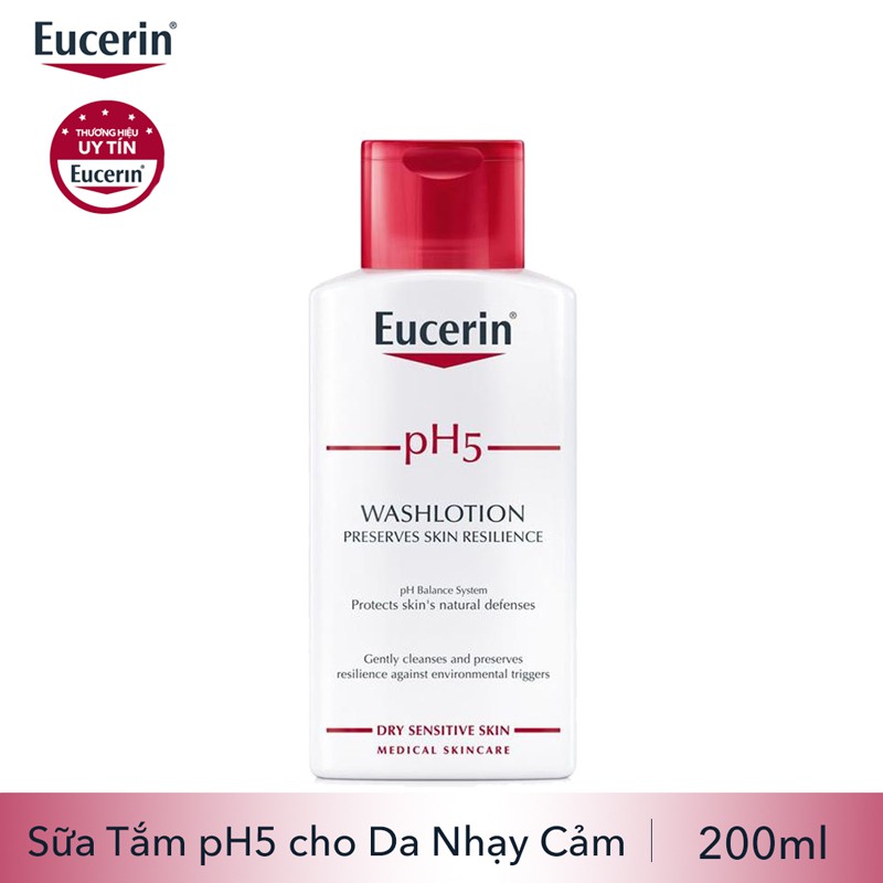 Eucerin Sữa tắm dạng gel pH cho da nhạy cảm (có mùi) Eucerin pH5 Washlotion 200ml