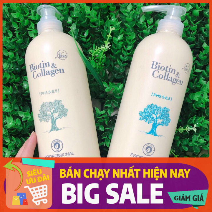 Cặp Gội xả BIOTIN COLLAGEN 1000ML chống rụng tóc kích thích mọc tóc