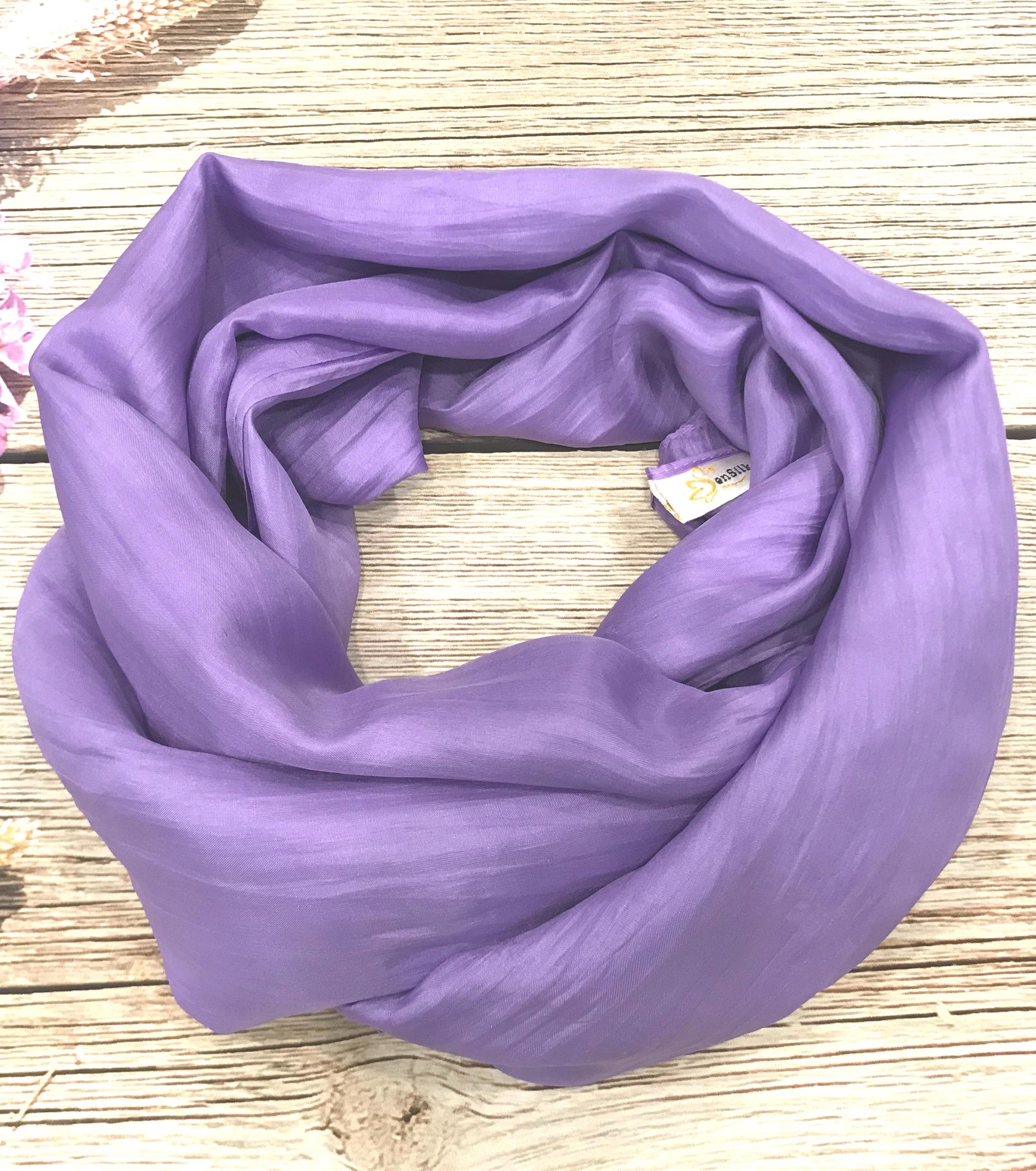 Khăn Choàng Lụa Nha Xá Tím SenSilk Women Gift