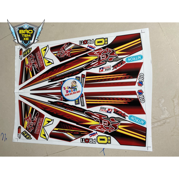 [ FREE SHIP ] TEM RỜI XE wave blade 110 chữ tàu dán xe đen bửng đỏ