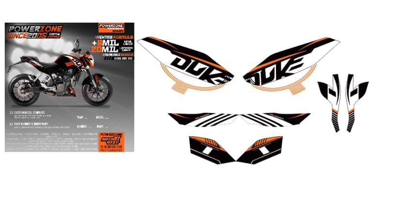 Tem KTM Duke mẫu cũ