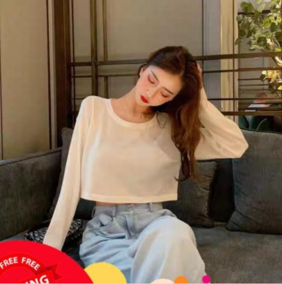 Áo Croptop Trơn Dài Tay Nhiều Màu