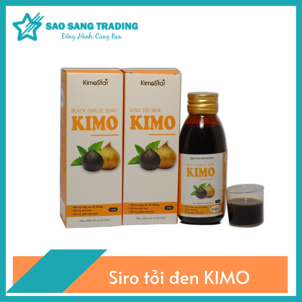 Combo 4 chai Siro tỏi đen KIMO - Sao Sáng Trading