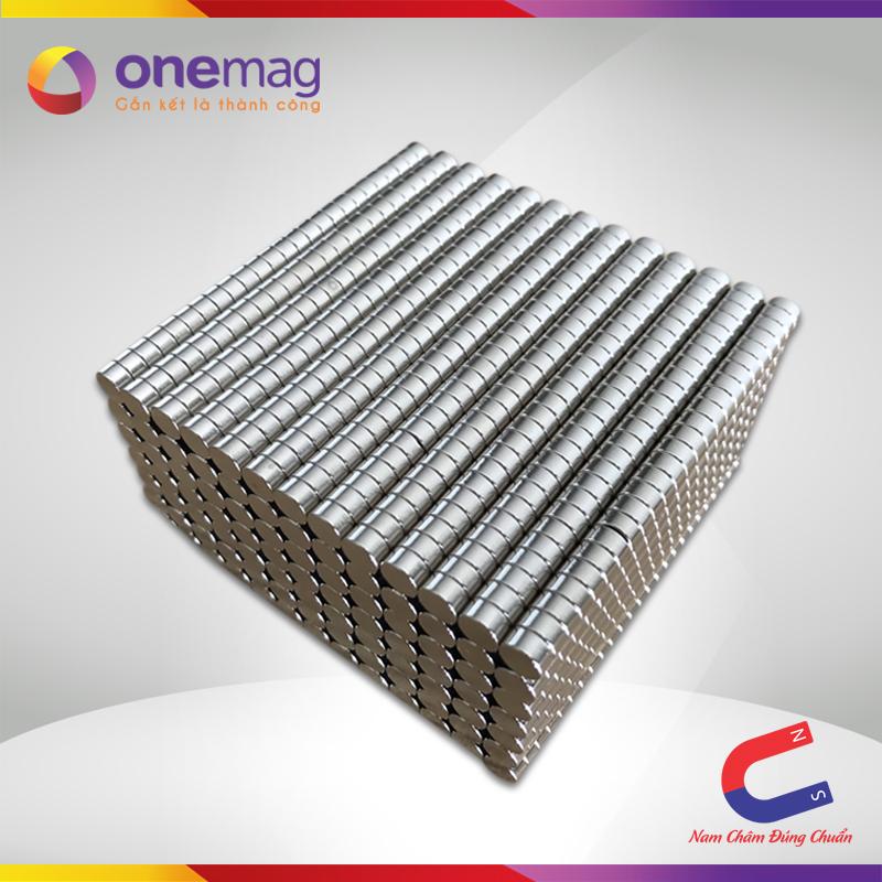 Bộ 100 viên nam châm đất hiếm 6x3mm mạ Niken (từ tính cực mạnh)