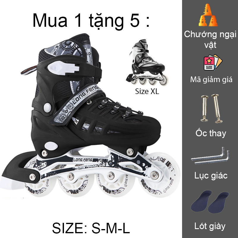 Giày trượt patin longfeng 905 có thể điều chỉnh size giành cho trẻ em và người lớn