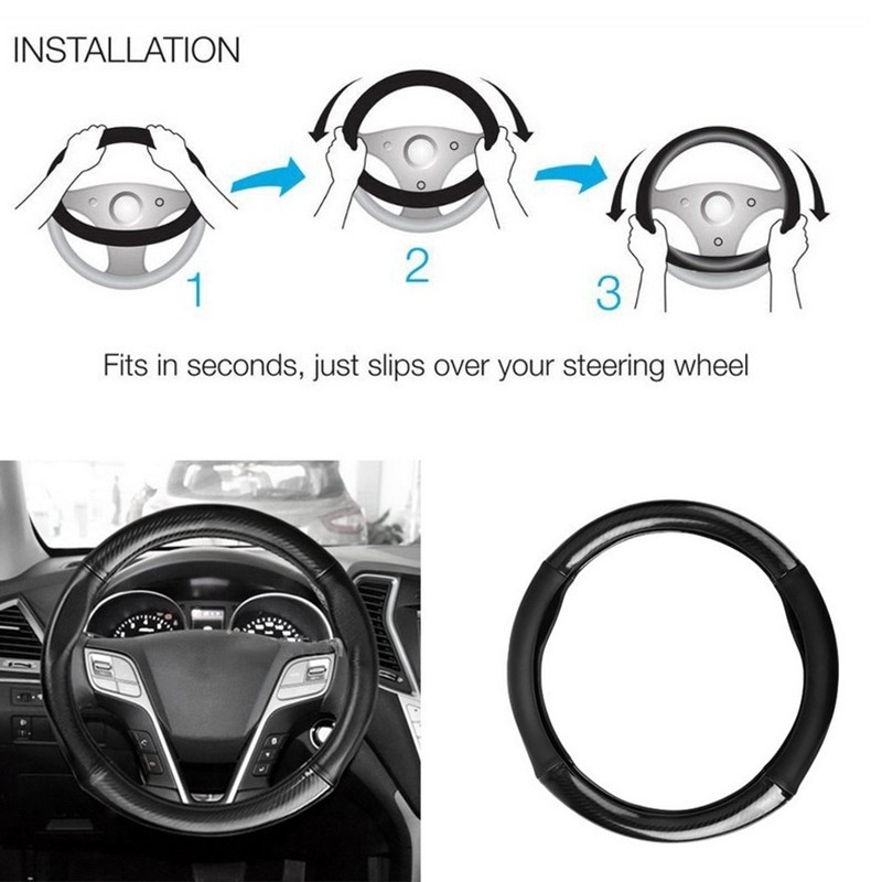 Bọc vô lăng vân cacbon logo SUZUKI