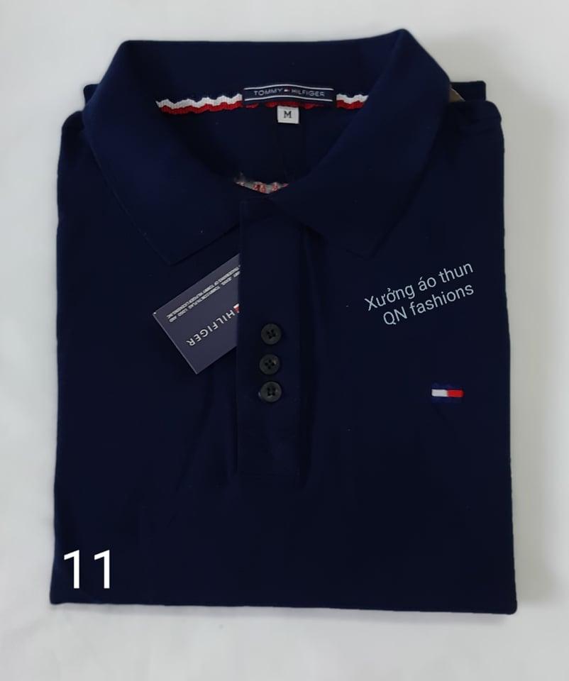 Áo thun Nam màu XANH ĐEN vải cá sấu 4 chiều