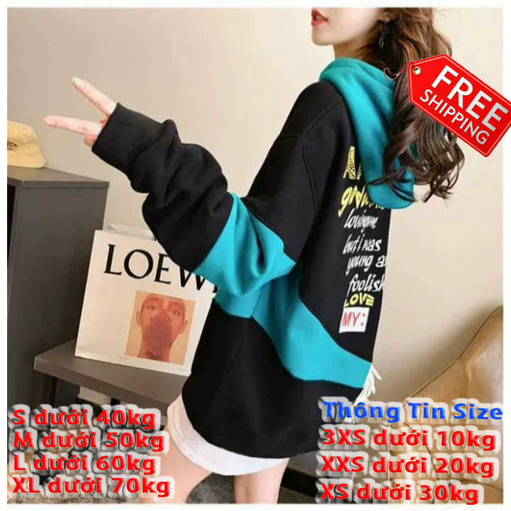 [HCM]Áo nỉ nữ nam hoodie form rộng tay dài có mũ cute đi học áo hotdie nữ freesize form unisex áo sweater hoodie cặp Áo hoodie nữ form rộng tay dài có nón áo sweater nữ cute đi học hoodie cặp IN CHỮ LƯNG CUTE BL