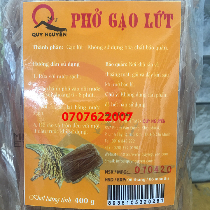 Phở Gạo Lứt QUY NGUYÊN 400gr