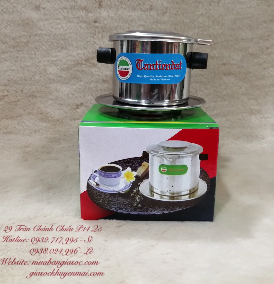 Phin pha cà phê inox số 6 pha được 1~2 ly, inox sáng bóng,