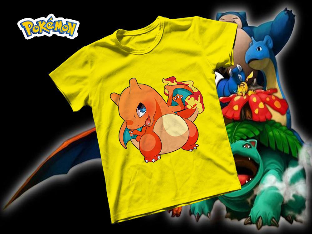 [HCM]Áo thun Cotton Unisex - Anime - Pókemon - Pokenmon Lizardon