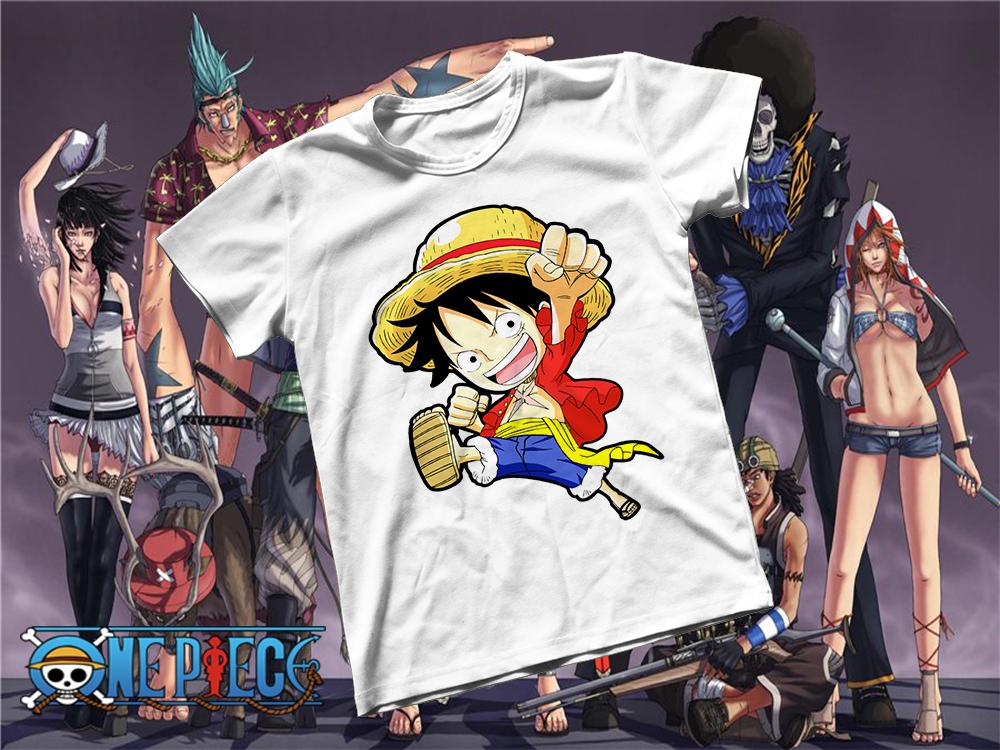 [HCM]Áo thun Cotton Unisex - Anime - One Piece - Monkey D luffy chibi