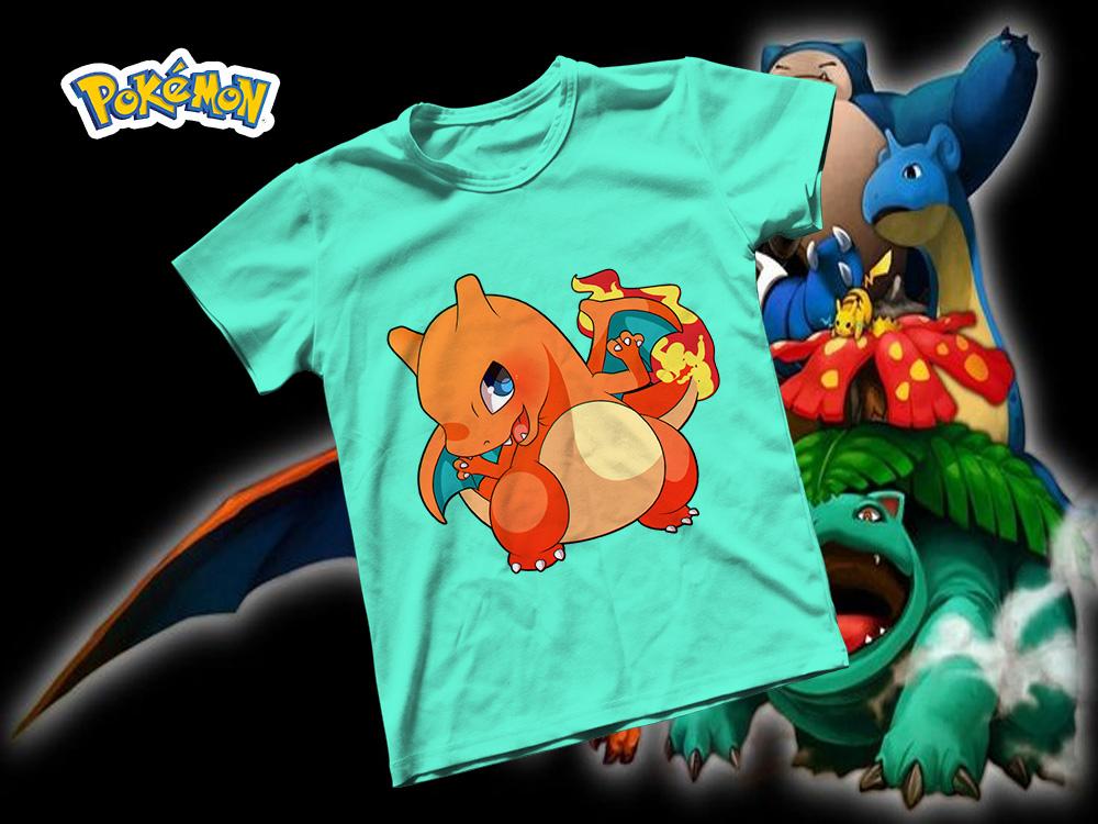 [HCM]Áo thun Cotton Unisex - Anime - Pókemon - Pokenmon Lizardon