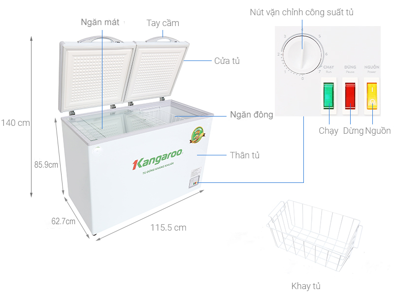 Tủ đông kháng khuẩn Kangaroo KG400NC2 252l