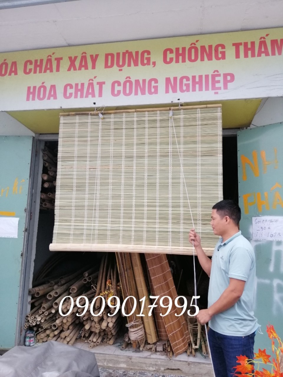 Mành tre  mành cọ ngang 1.5*2 giá rẻ có thanh treo