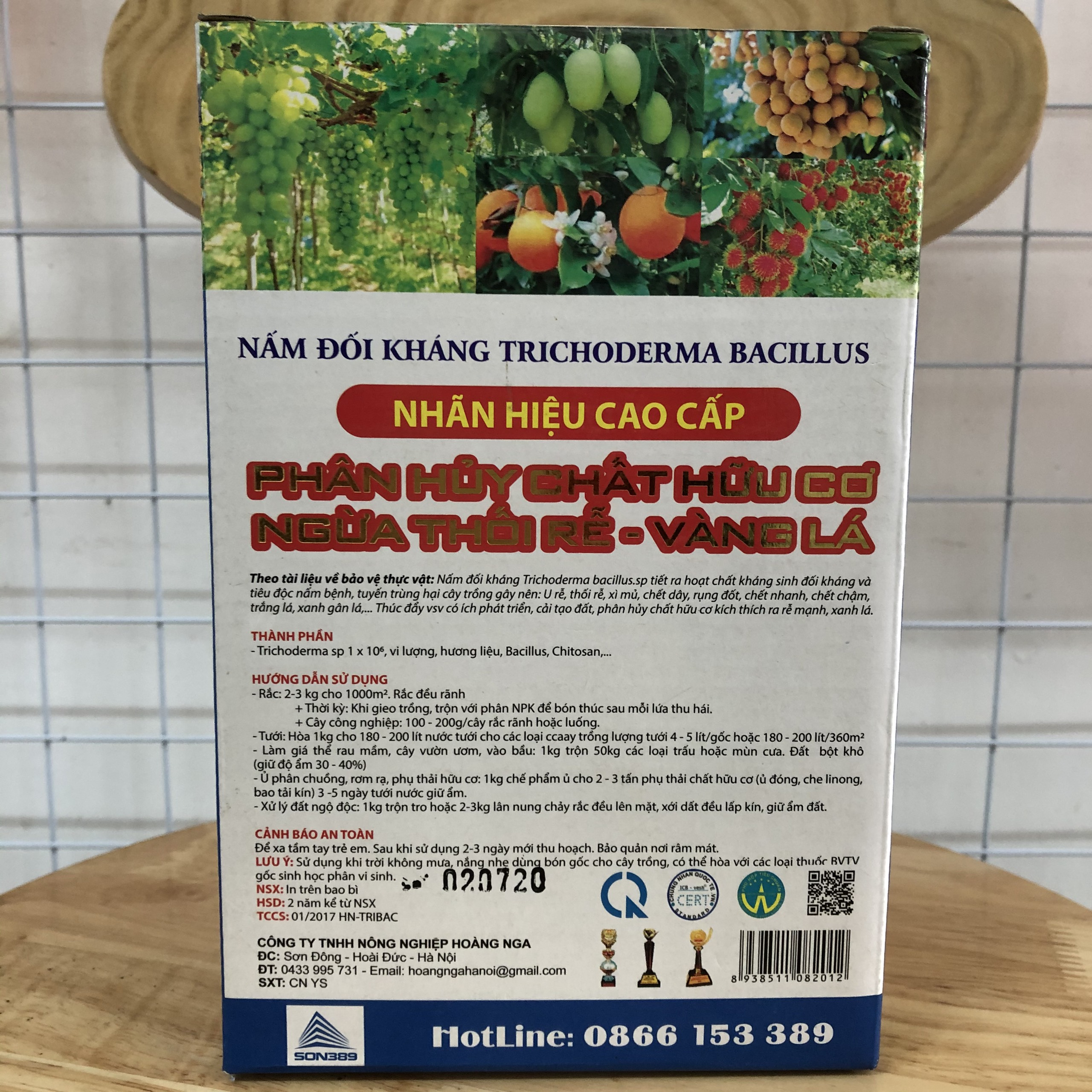 Nấm đối kháng Trichoderma Bacillus.sp (LOẠI CAO CẤP HỘP 1KG) Đối kháng nấm bệnh, ủ phân chuồng