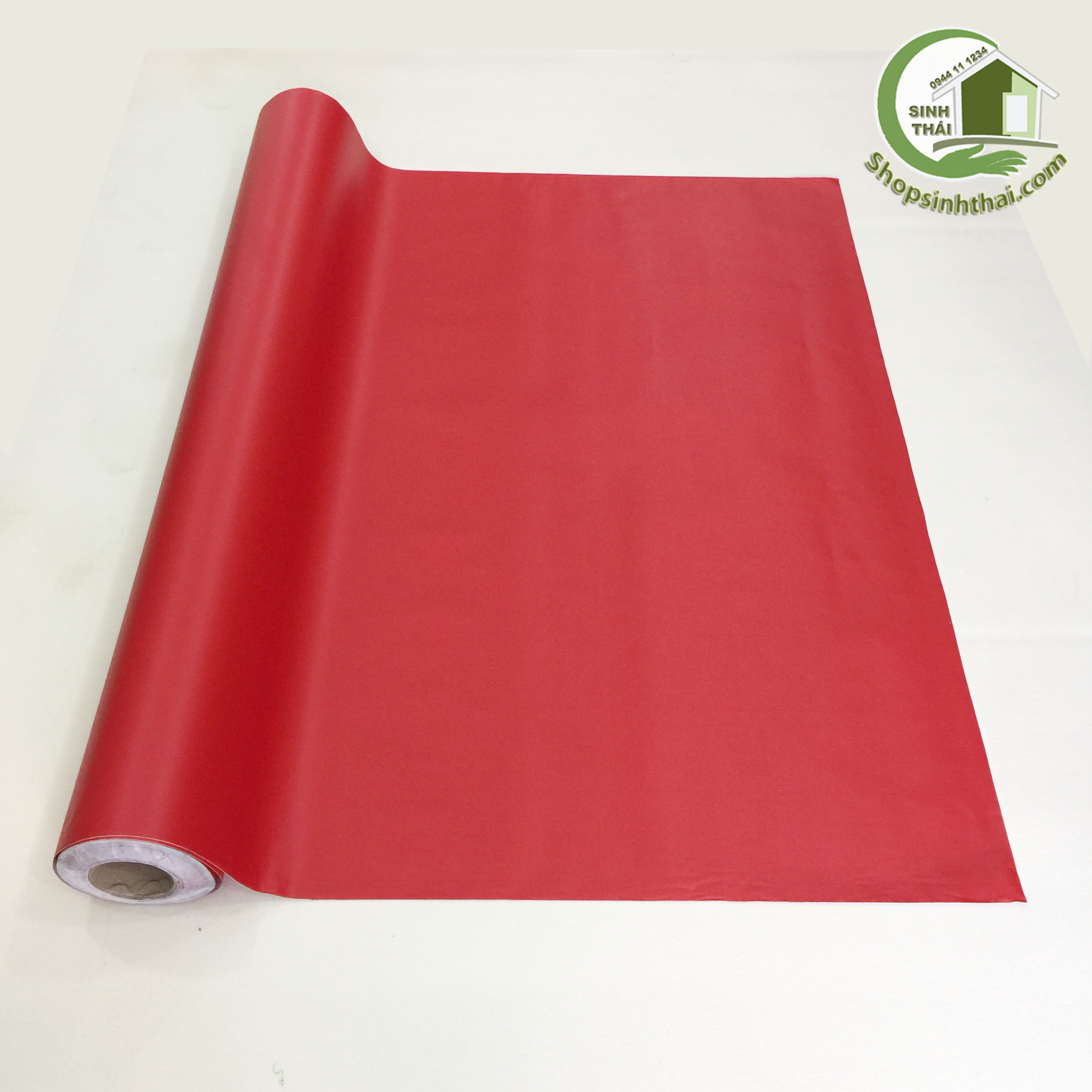 Giấy Dán Tường Màu Đỏ Nhám - [ 50cm x khổ 120cm ] Có Sẵn Keo