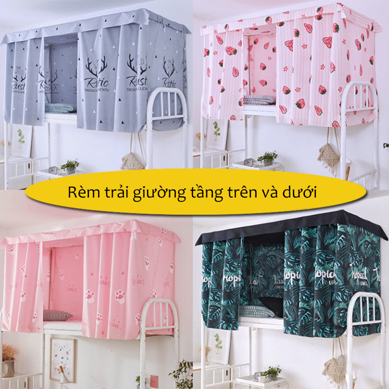 Rèm Giường Ký Túc Xá KS, Đồ Tạo Tác Giường Tầng Cho Học Sinh Ins Rèm Giường Vải Che Nắng Phòng Ngủ Công Chúa Hình Trái Tim Phong Cách Bắc Âu
